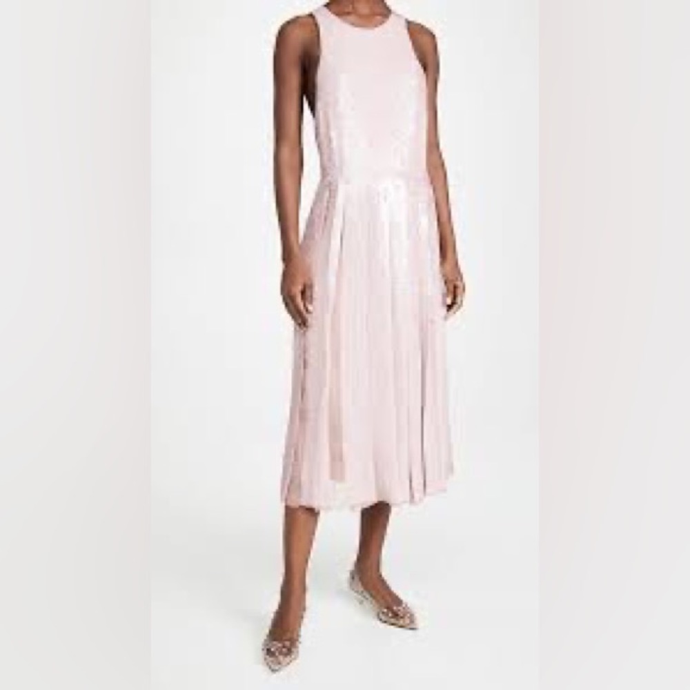 Tibi Crossback Sequin Midi Dress